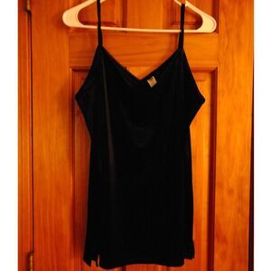 Old Navy Velvet Women's Tank Top, Sz M, Black, V-Neck V-Back, Stretch, Pull On